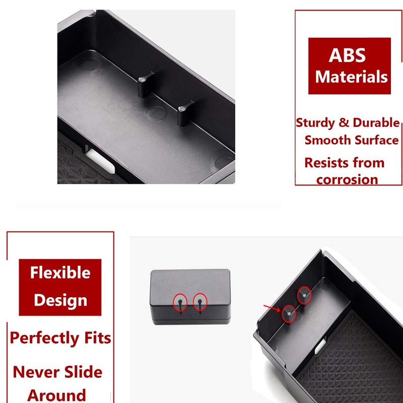 TTCR-II Center Console Organizer for Mercedes Benz A Class 2019-2025, for B Class GLB Console Organizer 2020-2025, for CLA Center Storage Tray GLA 2021-2024, for EQA EQB Middle Storage Box - Image 5